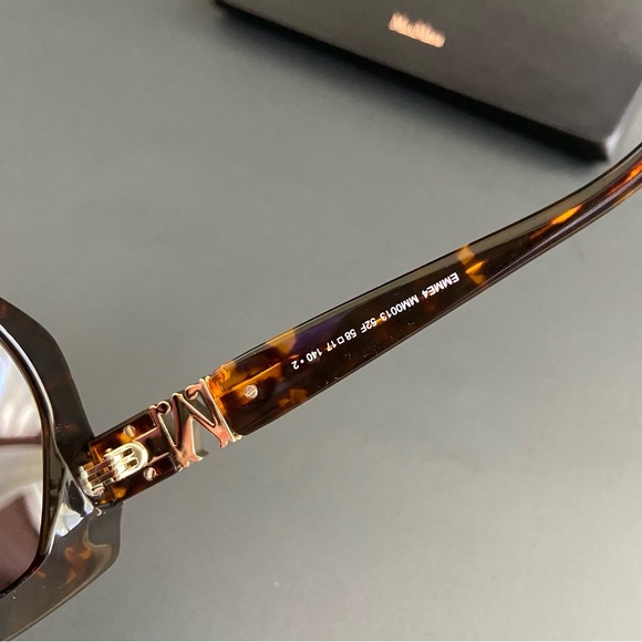 NWT Max Mara 58mm Oversized Gradient Sunglasses DARK HAVANA - Picture 5 of 10